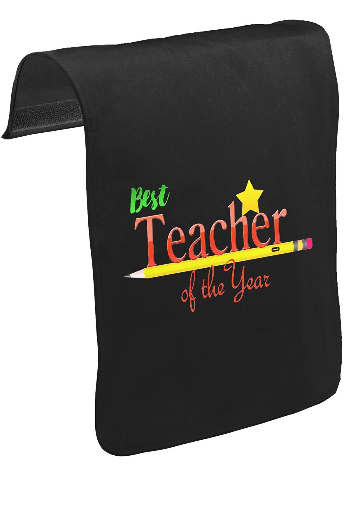 Best Teacher of the Year Öğretmenler Günü Unisex Siyah Tak-Çıkar Postacı Çanta Kapağı CK-1232