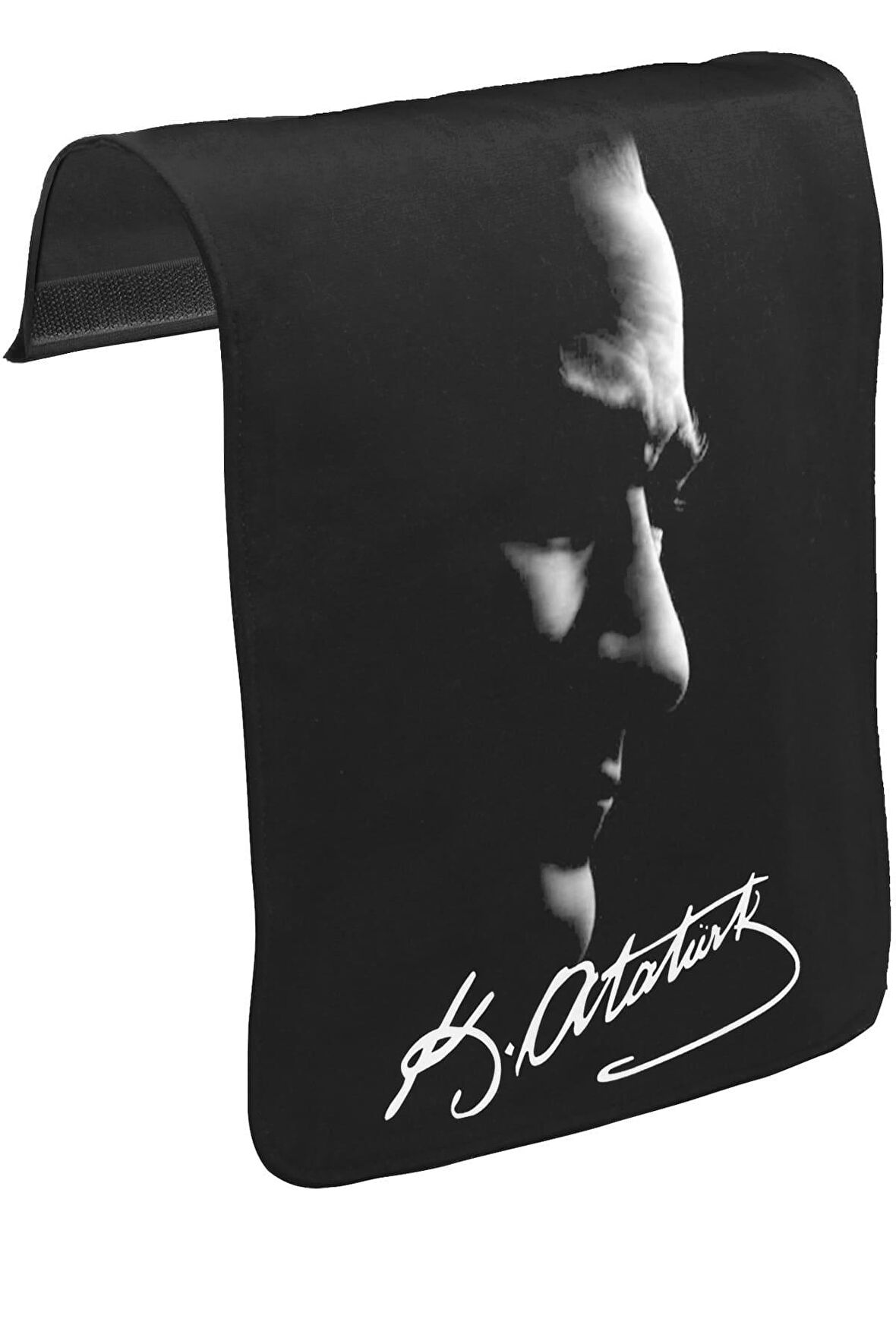 Atatürk - Atatürk İmza Unisex Siyah Tak-Çıkar Postacı Çanta Kapağı CK-1261