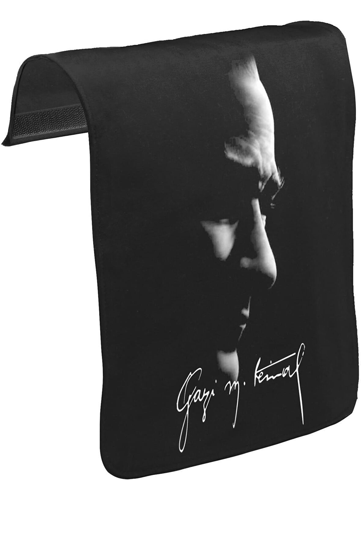 Atatürk - Gazi İmza Unisex Siyah Tak-Çıkar Postacı Çanta Kapağı CK-1262