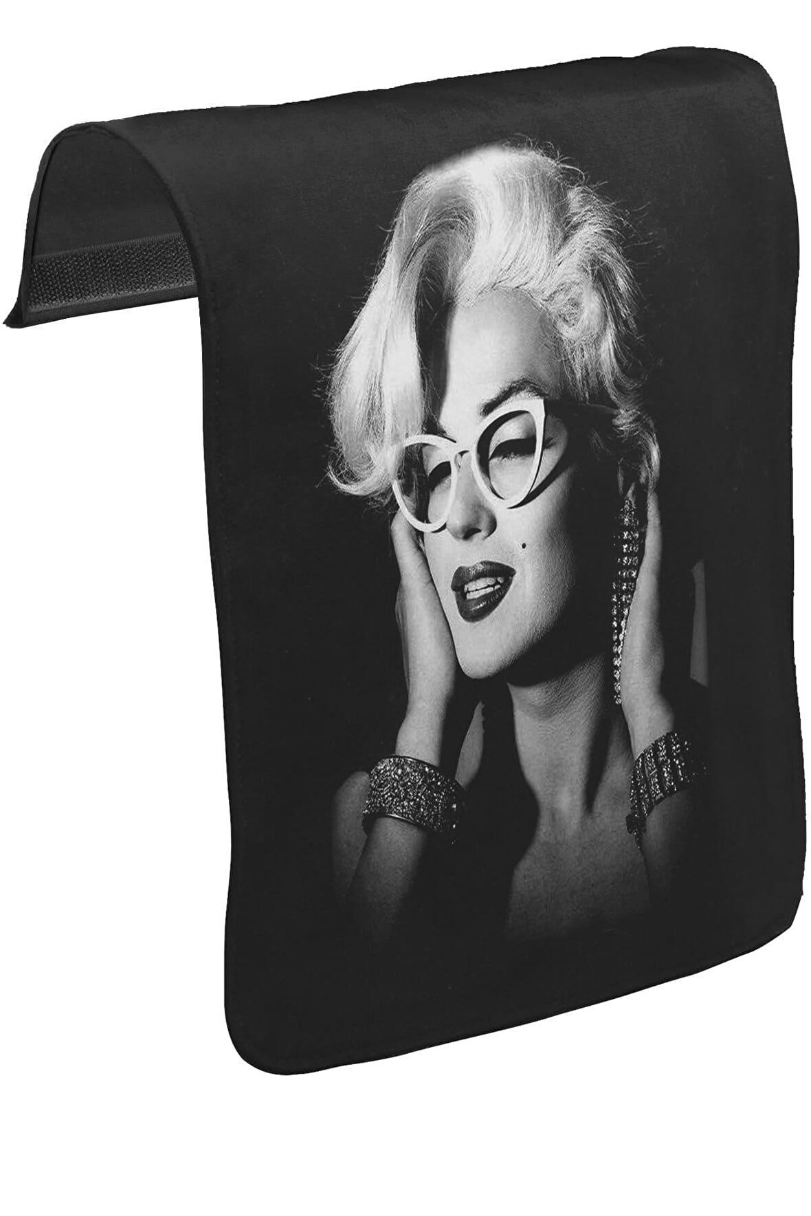 Marilyn Monroe Unisex Siyah Tak-Çıkar Postacı Çanta Kapağı CK-1292