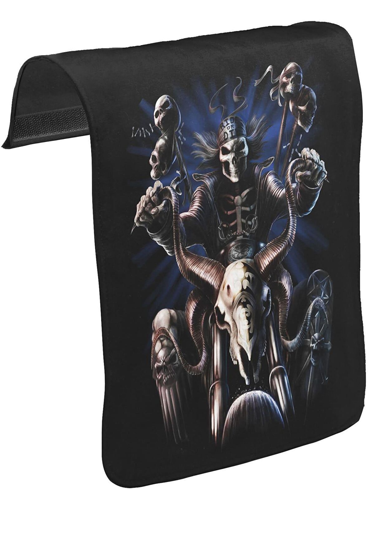 Motosiklet - Ride or Die Unisex Siyah Tak-Çıkar Postacı Çanta Kapağı CK-131