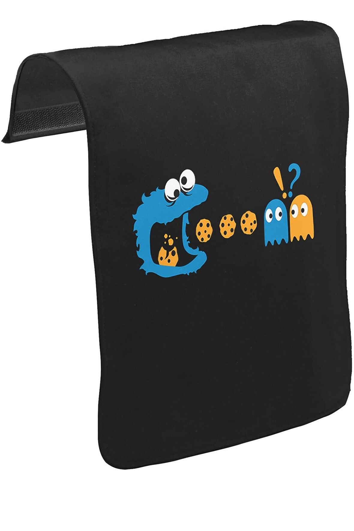 Pac-Man - Kurabiye Canavarı Unisex Siyah Tak-Çıkar Postacı Çanta Kapağı CK-1323