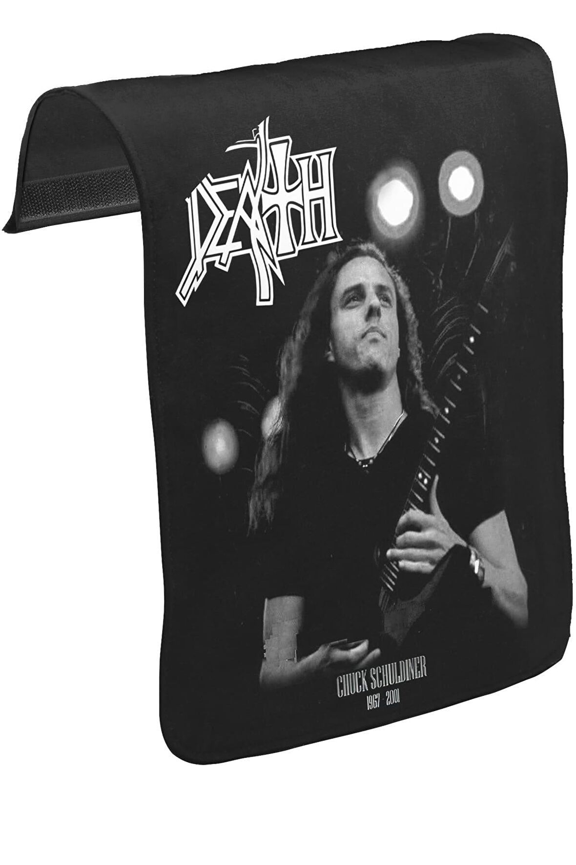 Death - Chuck Schuldiner Unisex Siyah Tak-Çıkar Postacı Çanta Kapağı CK-1325