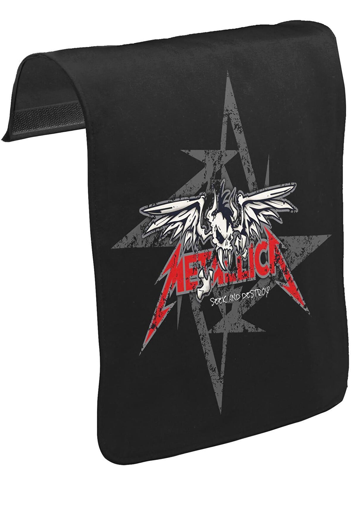 Metallica - Seek and Destroy Logo Unisex Siyah Tak-Çıkar Postacı Çanta Kapağı CK-1333
