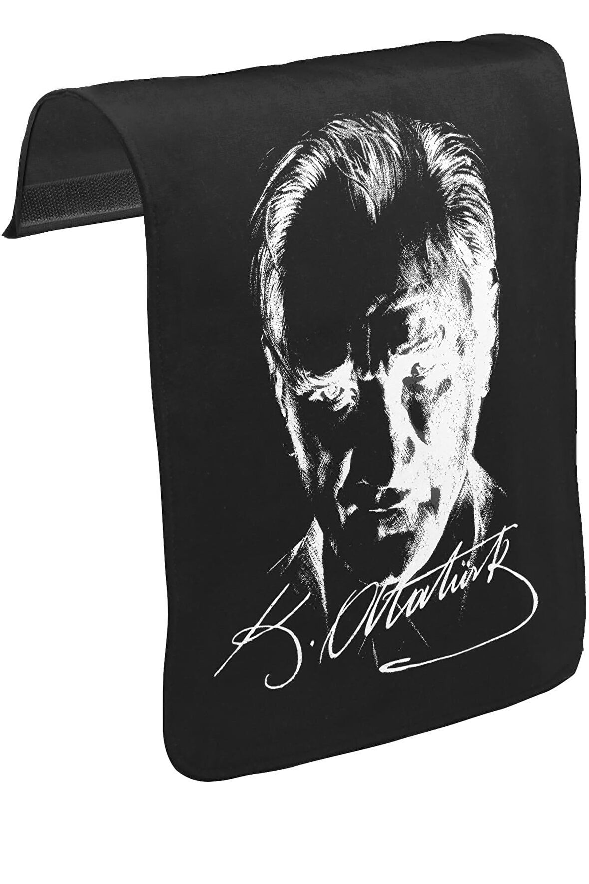Atatürk - Portre  Unisex Siyah Tak-Çıkar Postacı Çanta Kapağı CK-1347