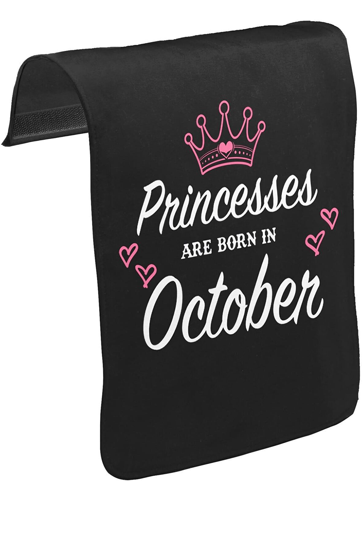 Princess Born in October - Heart Unisex Siyah Tak-Çıkar Postacı Çanta Kapağı CK-1389