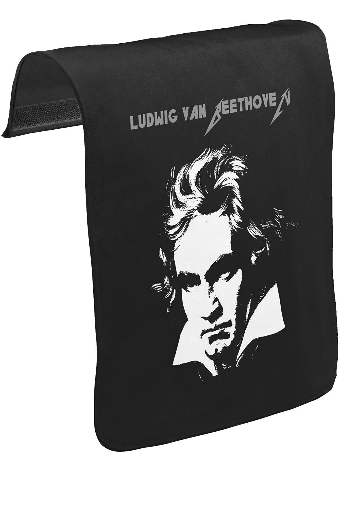 Ludwig van Beethoven Unisex Siyah Tak-Çıkar Postacı Çanta Kapağı CK-1447