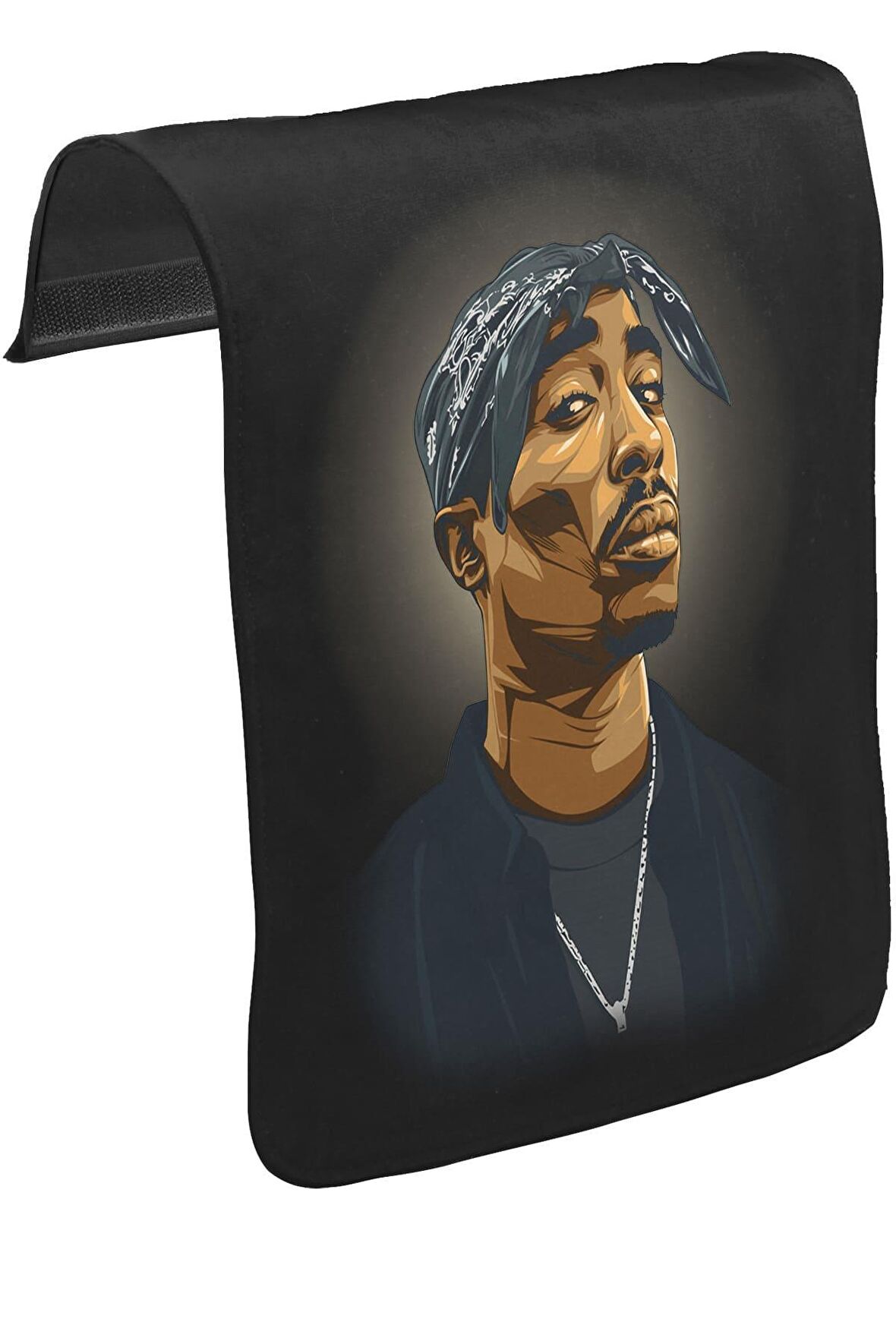 Tupac Shakur - Necklace Unisex Siyah Tak-Çıkar Postacı Çanta Kapağı CK-1548