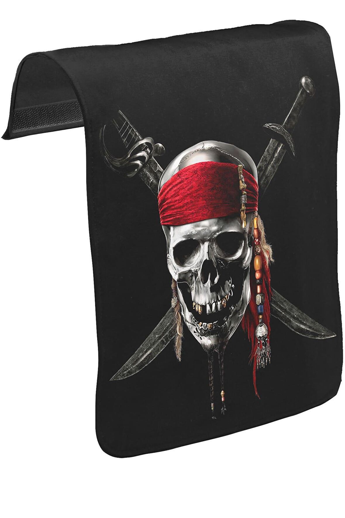 Pirates of Caribbean Kurukafa Unisex Siyah Tak-Çıkar Postacı Çanta Kapağı CK-160