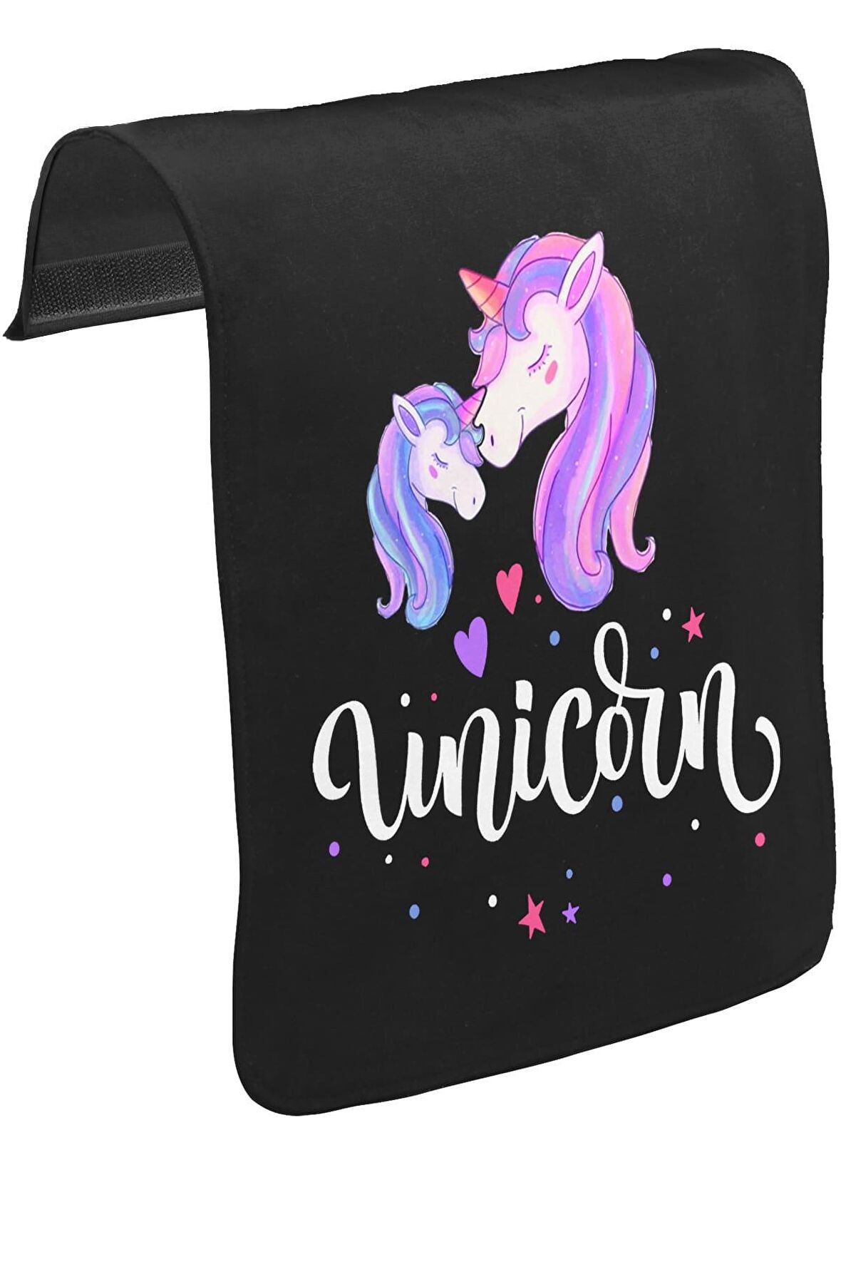 Unicorn Anneler Günü Siyah Tak-Çıkar Unisex Tshirt CK-1636