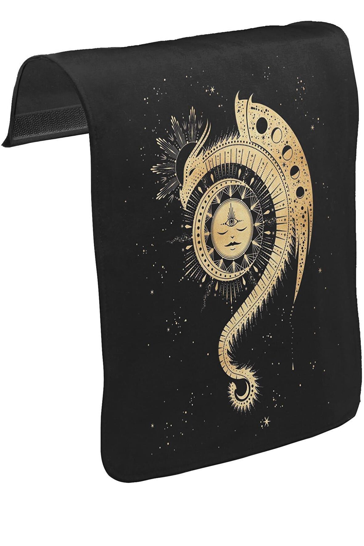 Dragon ve Ay Unisex Siyah Tak-Çıkar Postacı Çanta Kapağı CK-1689