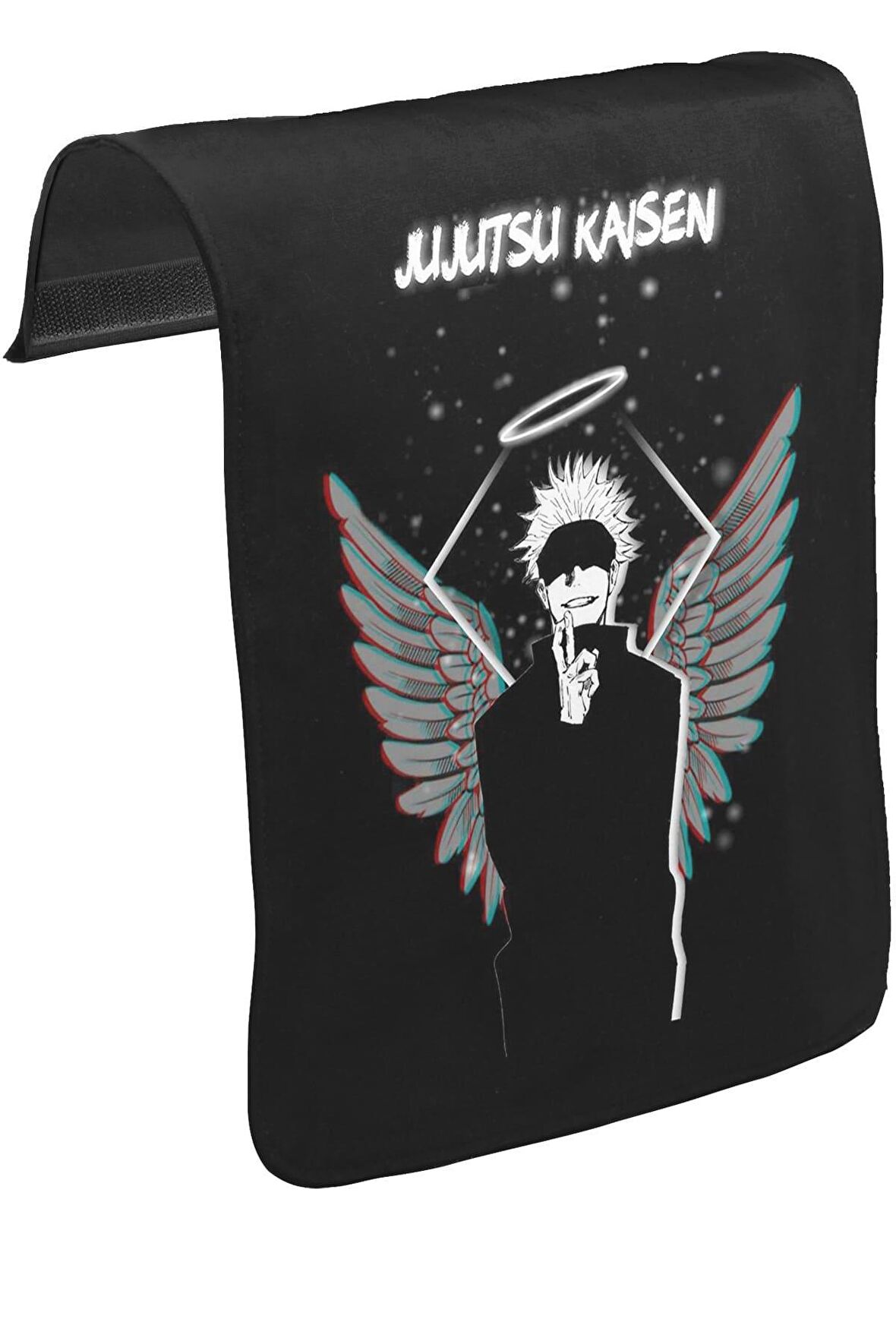 Jujutsu Kaisen - Kanat Unisex Siyah Tak-Çıkar Postacı Çanta Kapağı CK-1713