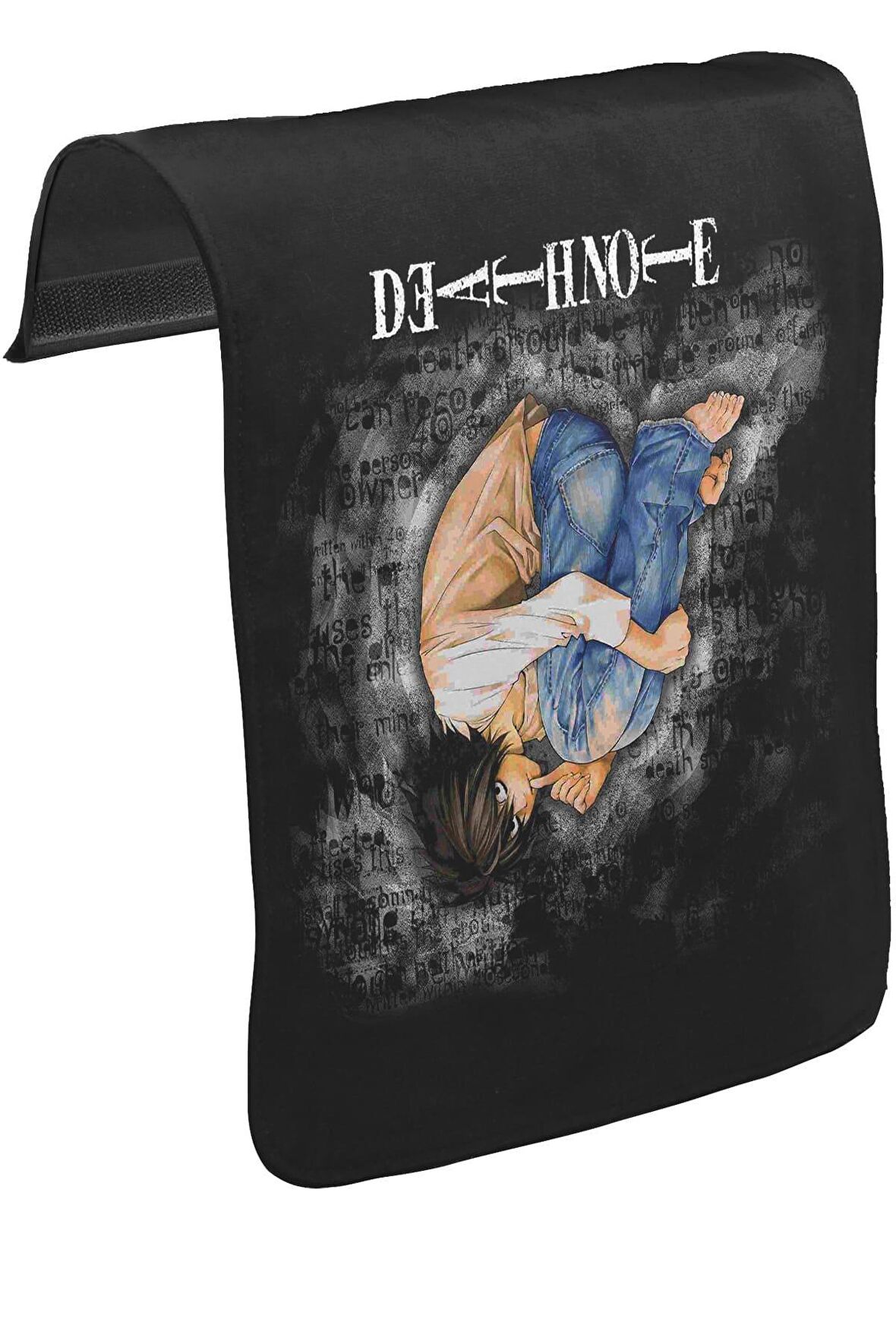 Death Note - Upside Down Unisex Siyah Tak-Çıkar Postacı Çanta Kapağı CK-199