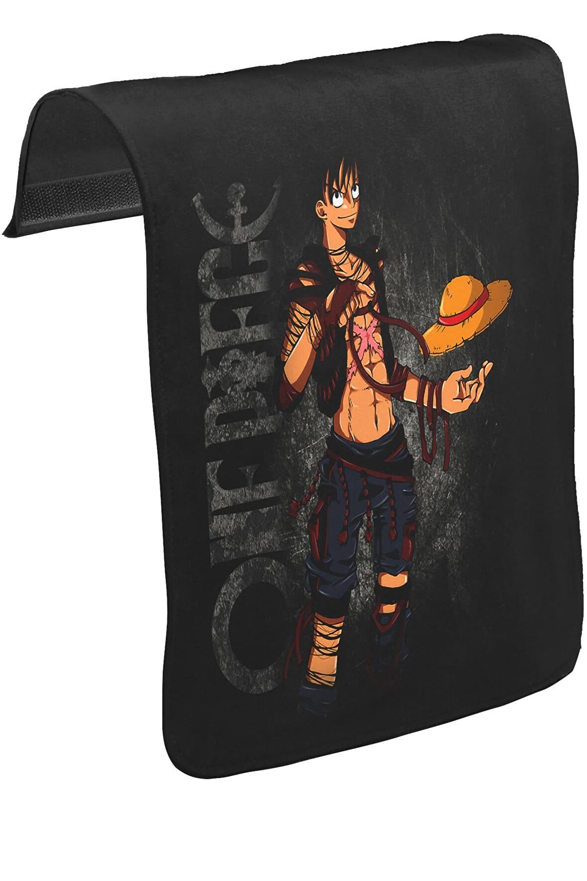 One Piece - Luffy Unisex Siyah Tak-Çıkar Postacı Çanta Kapağı CK-276