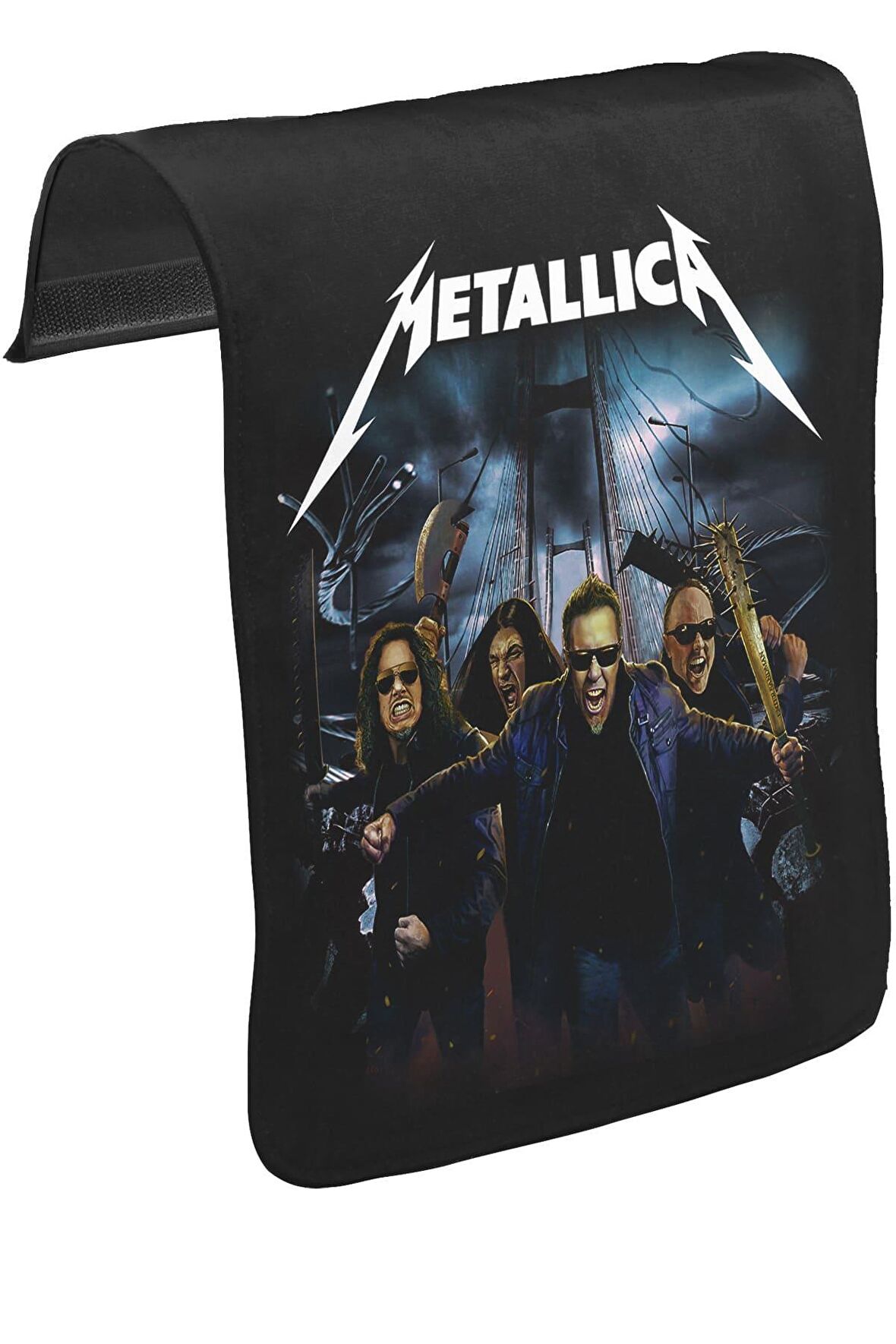 Metallica - İstanbul Unisex Siyah Tak-Çıkar Postacı Çanta Kapağı CK-323