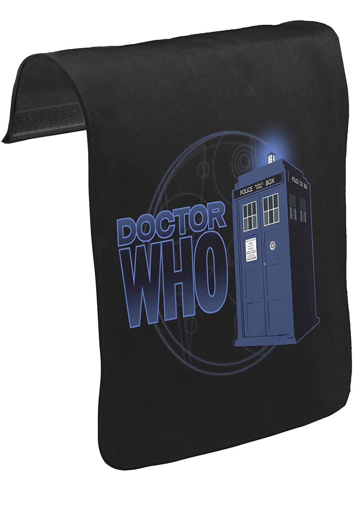 Doctor Who - Phone Box Unisex Siyah Tak-Çıkar Postacı Çanta Kapağı CK-364