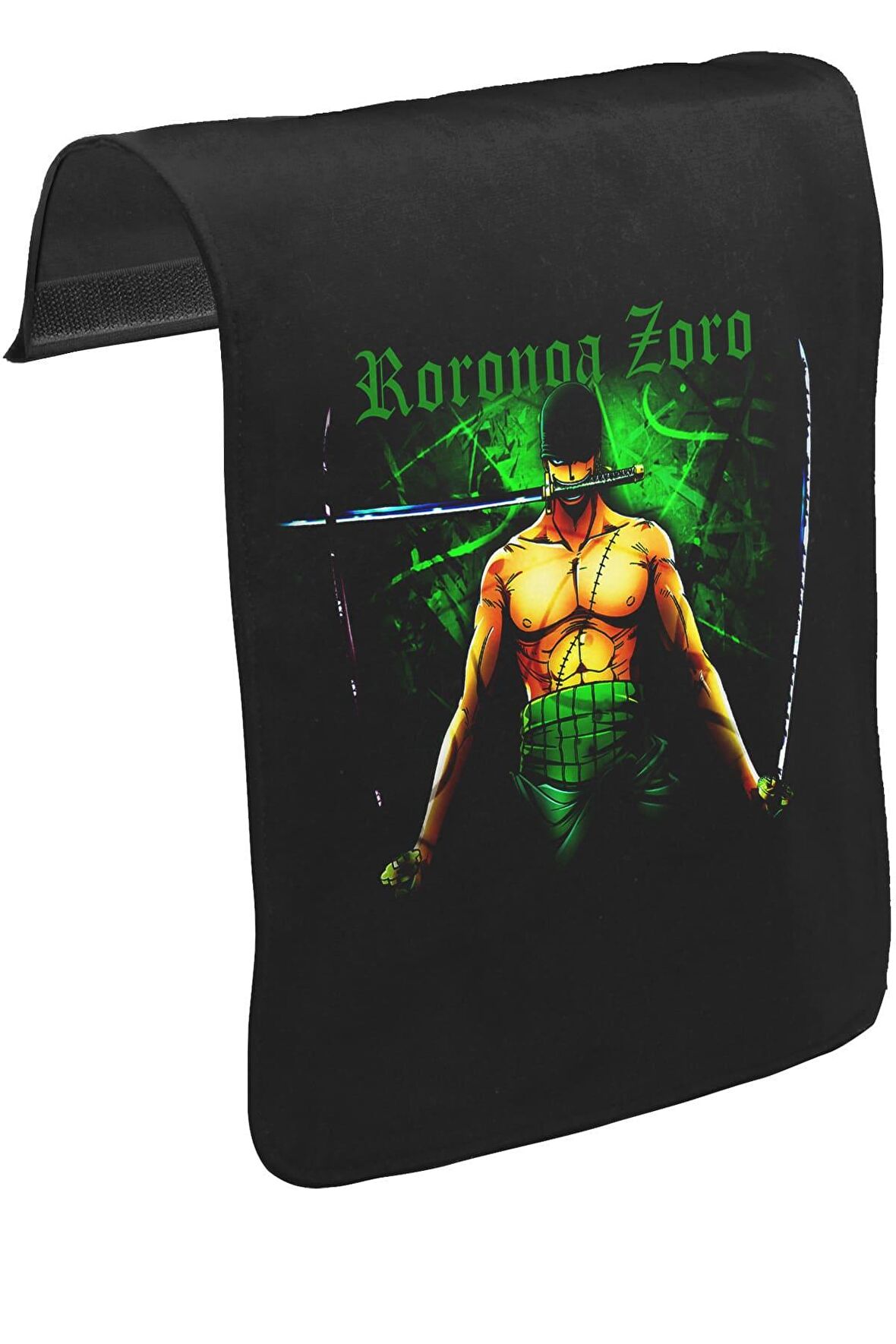 One Piece - Zoro Unisex Siyah Tak-Çıkar Postacı Çanta Kapağı CK-366