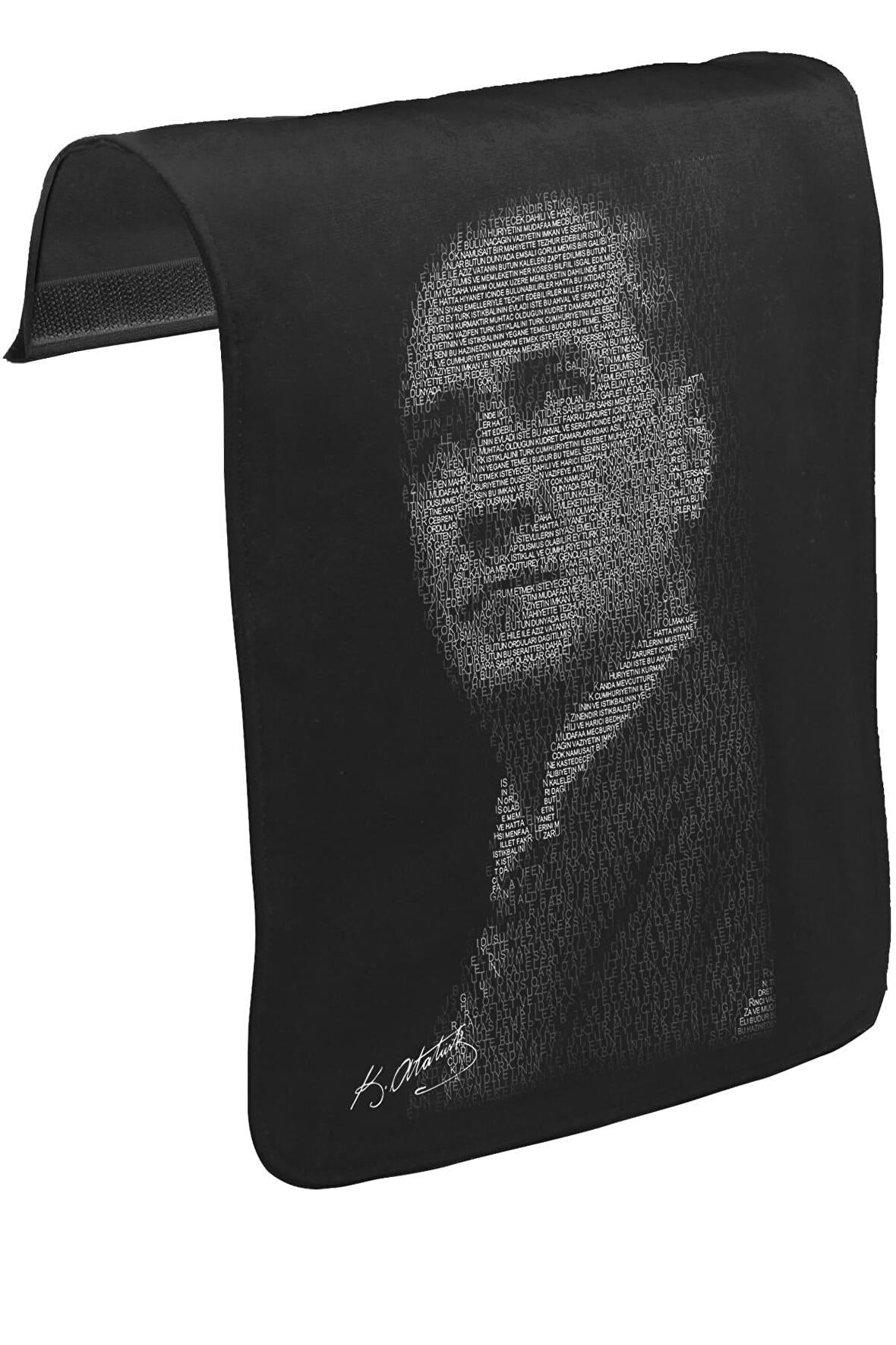 Atatürk - Gençliğe Hitabe Unisex Siyah Tak-Çıkar Postacı Çanta Kapağı CK-443