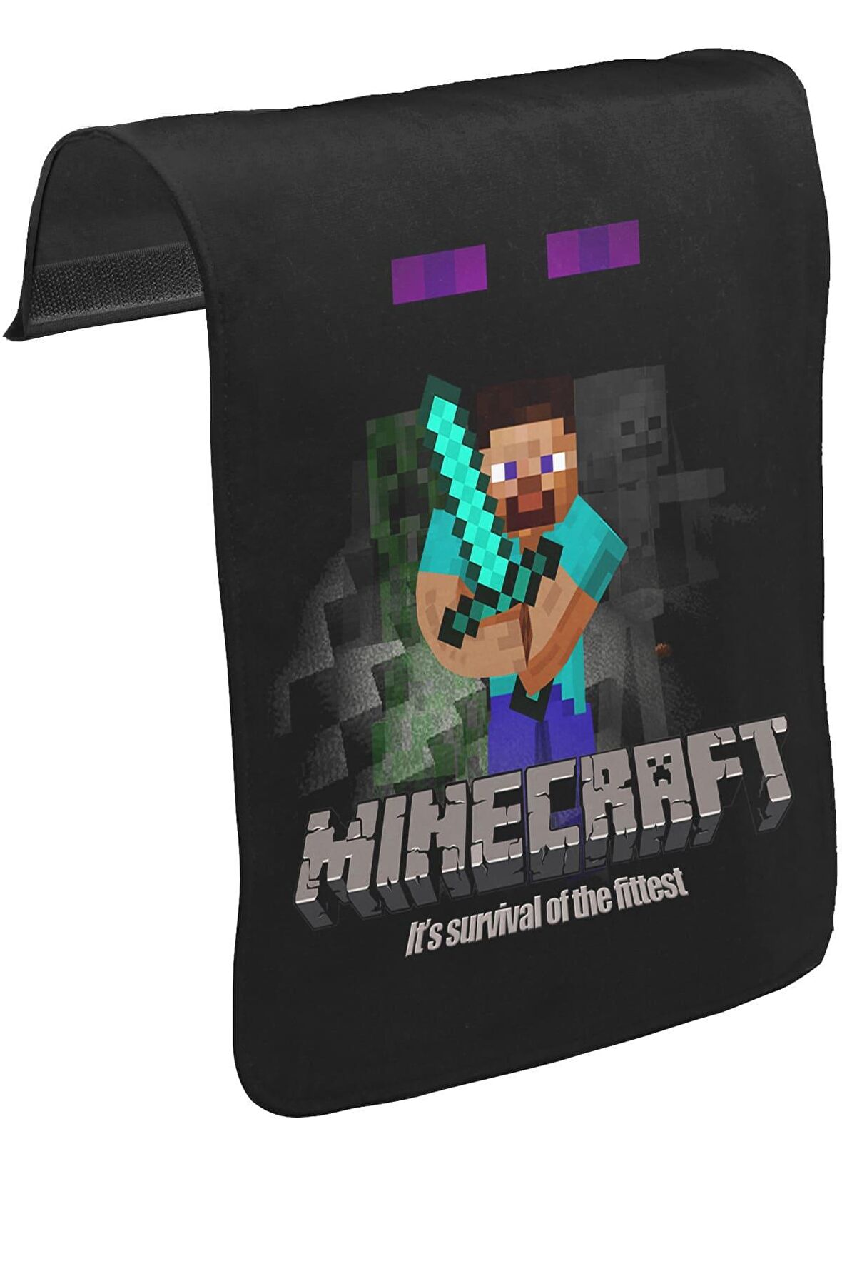 Minecraft - Survival of the Fittest Unisex Siyah Tak-Çıkar Postacı Çanta Kapağı CK-532