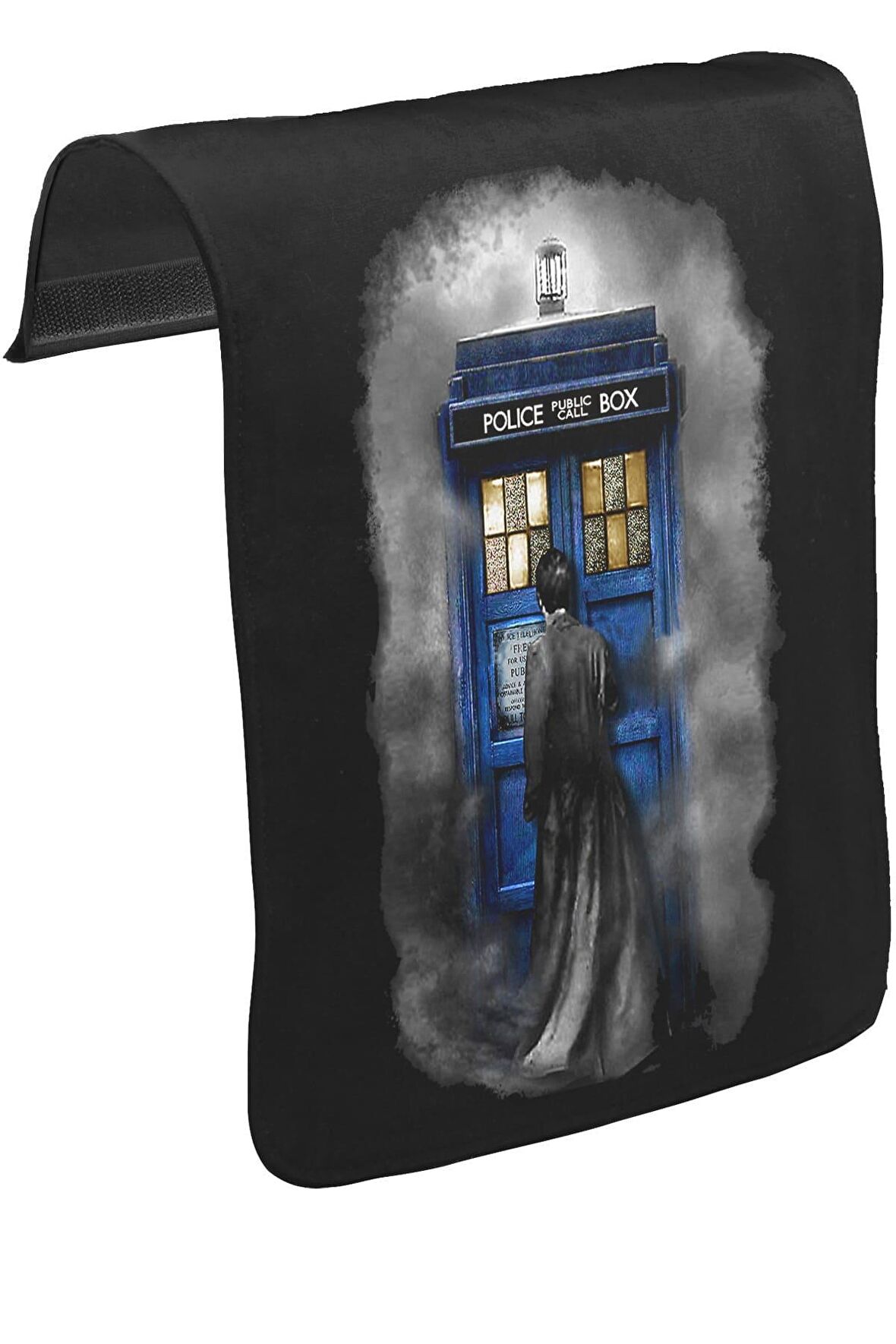 Doctor Who - Tardis Unisex Siyah Tak-Çıkar Postacı Çanta Kapağı CK-767