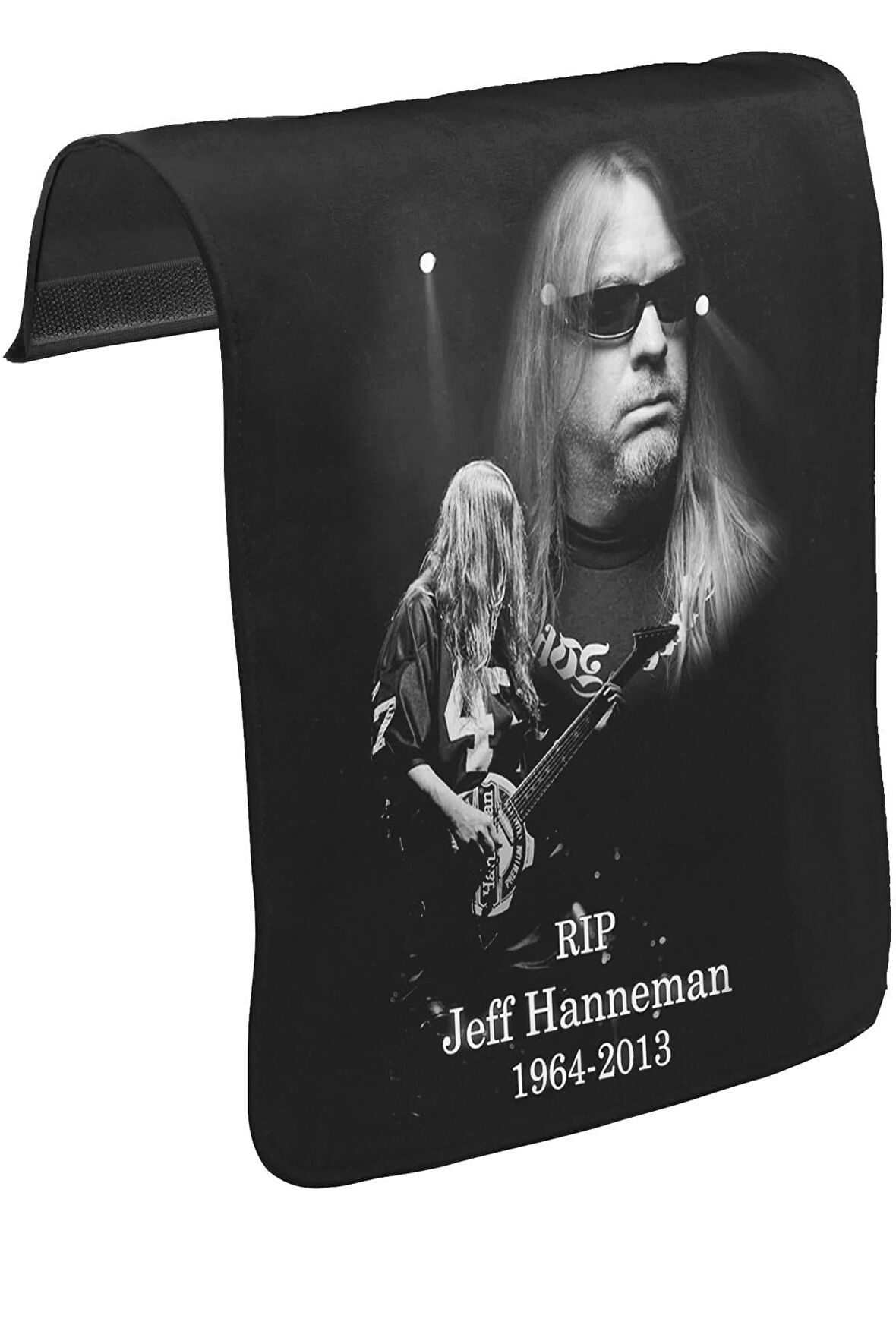 Jeff Hanneman - RIP Unisex Siyah Tak-Çıkar Postacı Çanta Kapağı CK-803
