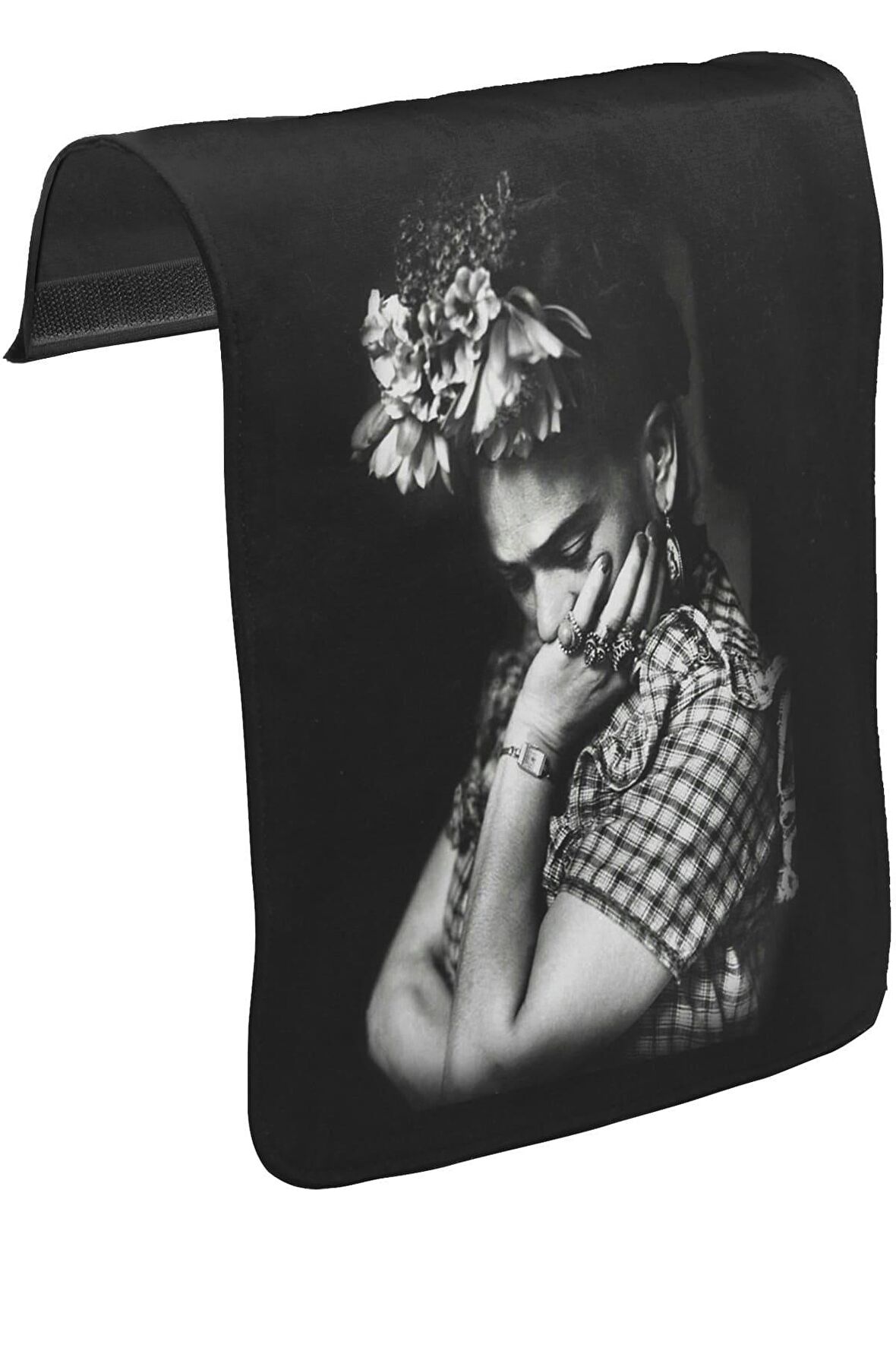 Frida Kahlo Unisex Siyah Tak-Çıkar Postacı Çanta Kapağı CK-888