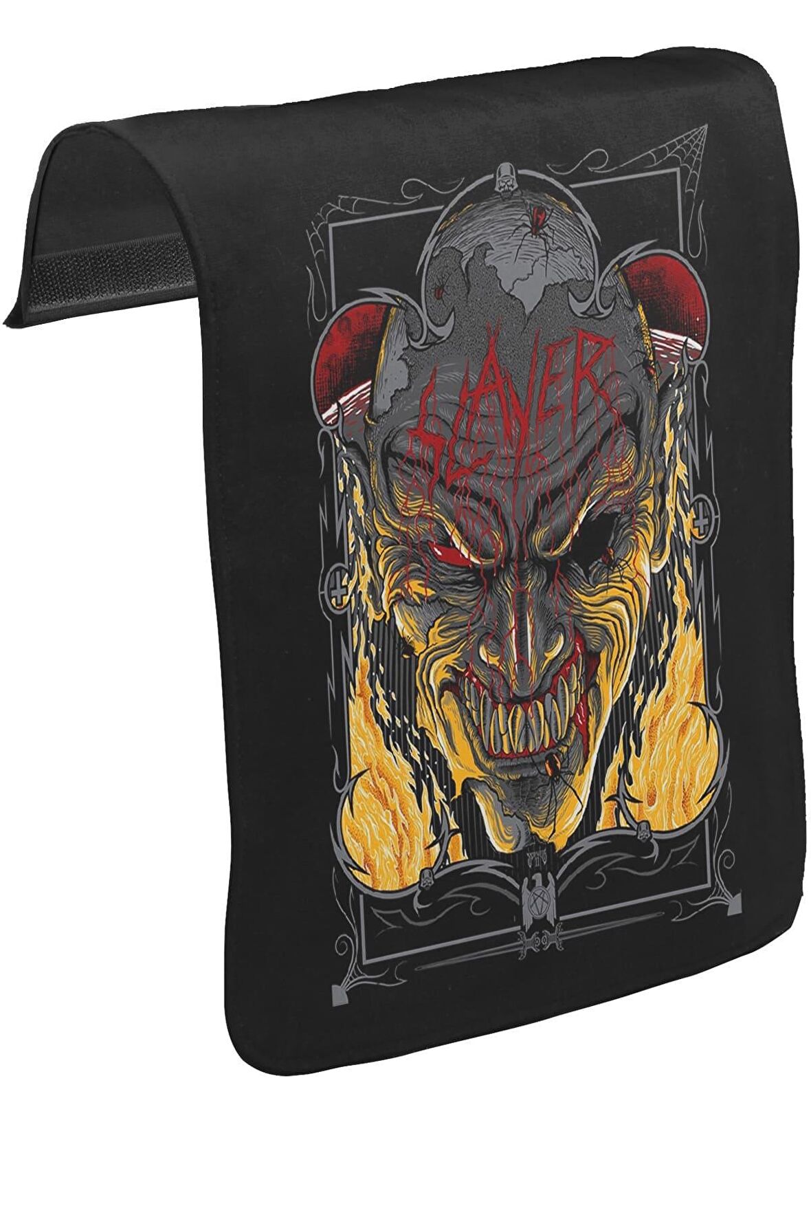 Slayer - Fire Unisex Siyah Tak-Çıkar Postacı Çanta Kapağı CK-91