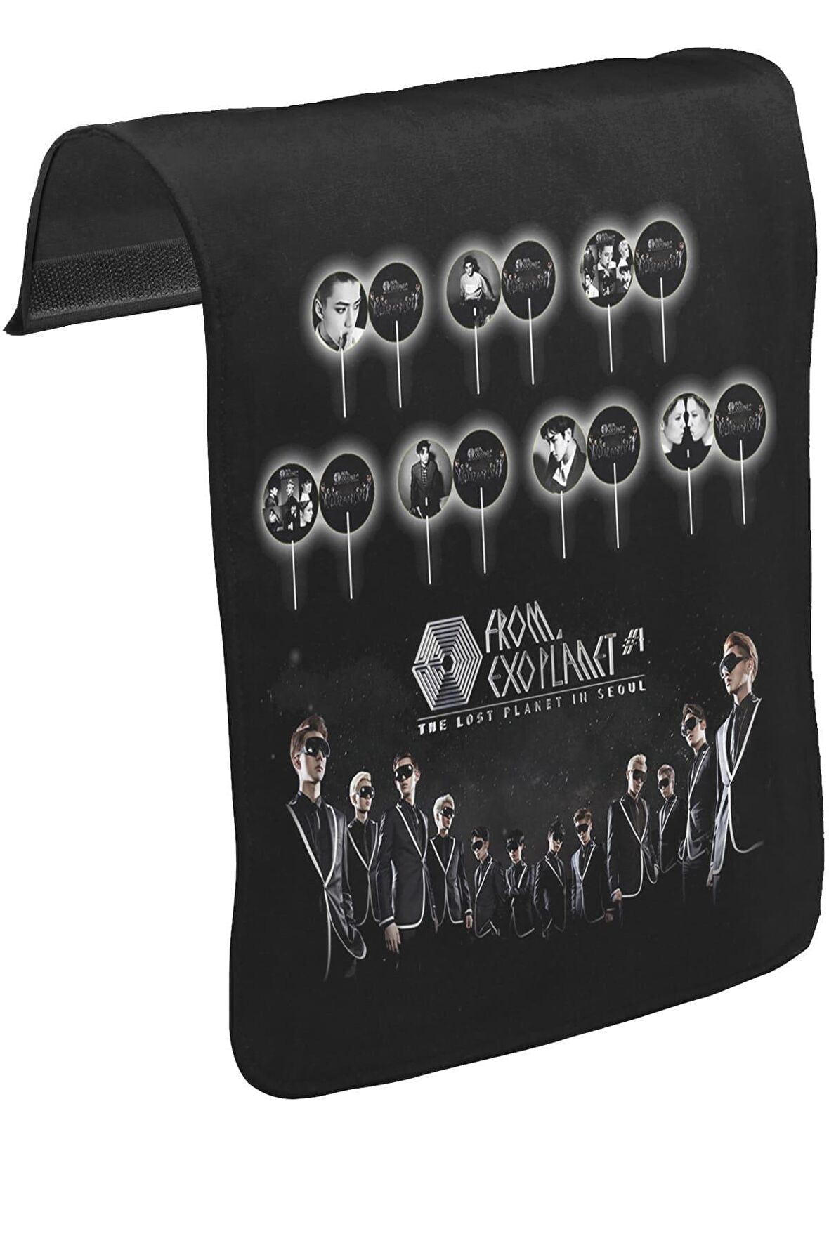 EXO - The Lost Planet Unisex Siyah Tak-Çıkar Postacı Çanta Kapağı CK-937