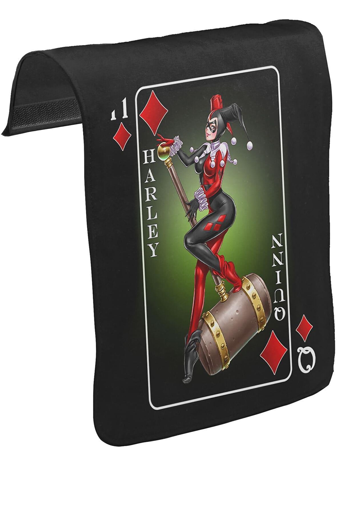 Harley Quinn - Sane Again Unisex Siyah Tak-Çıkar Postacı Çanta Kapağı CK-977