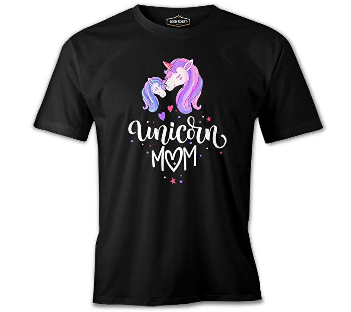 Unicorn Mom Anneler Günü Siyah Unisex Tshirt