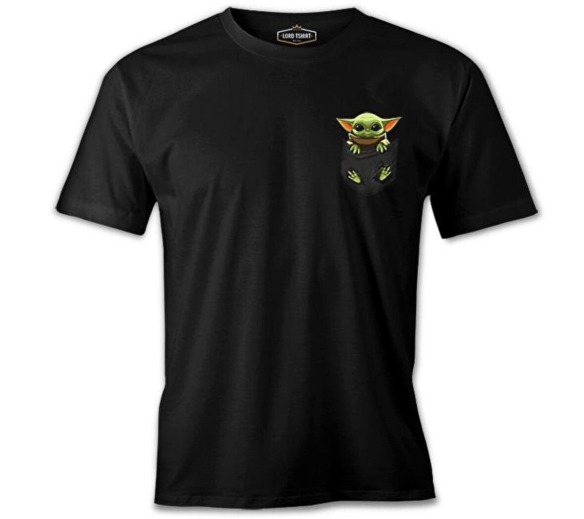 Baby Yoda - Pocket Siyah Erkek Tshirt