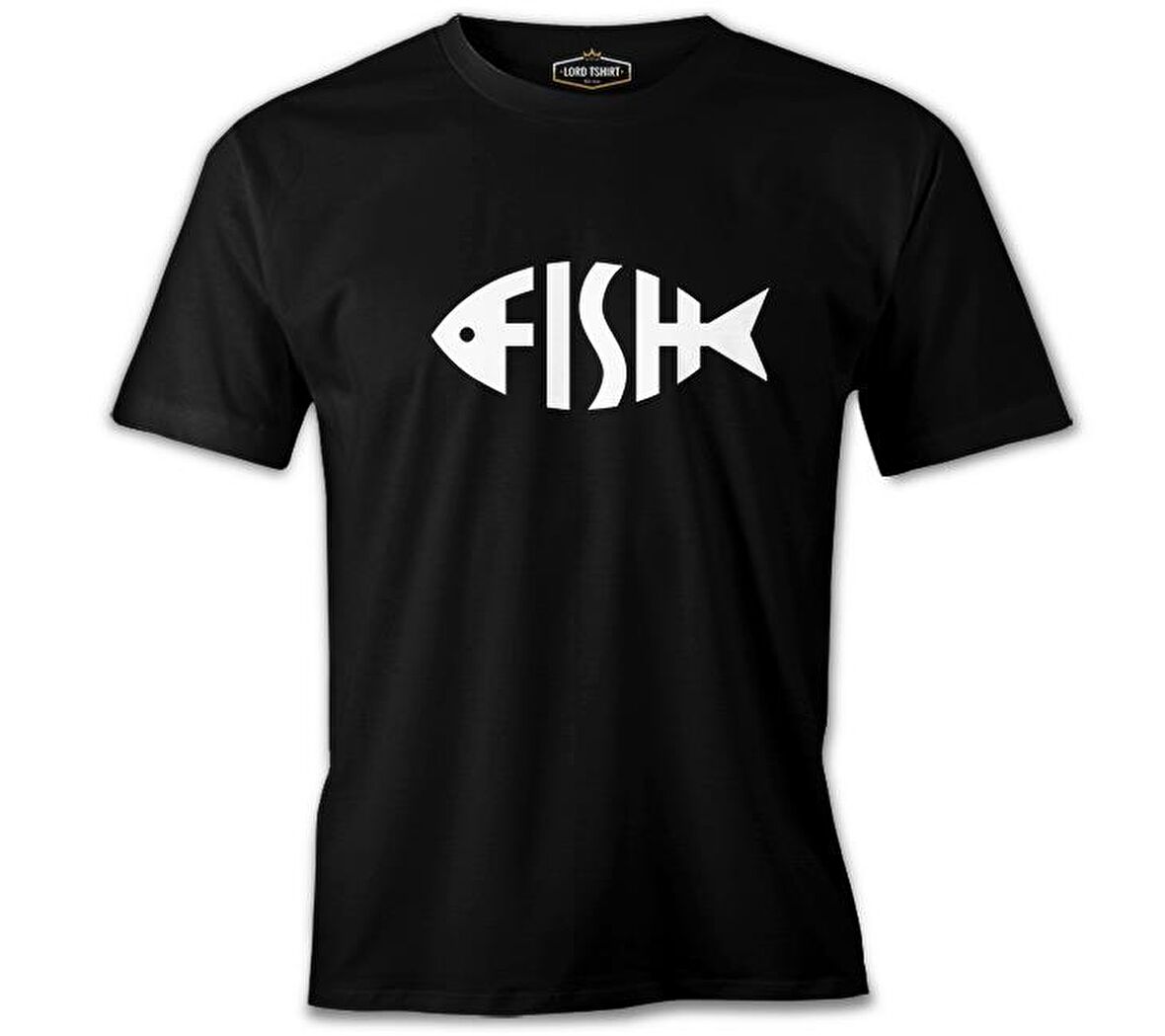 Fish with Letters Siyah Erkek Tshirt