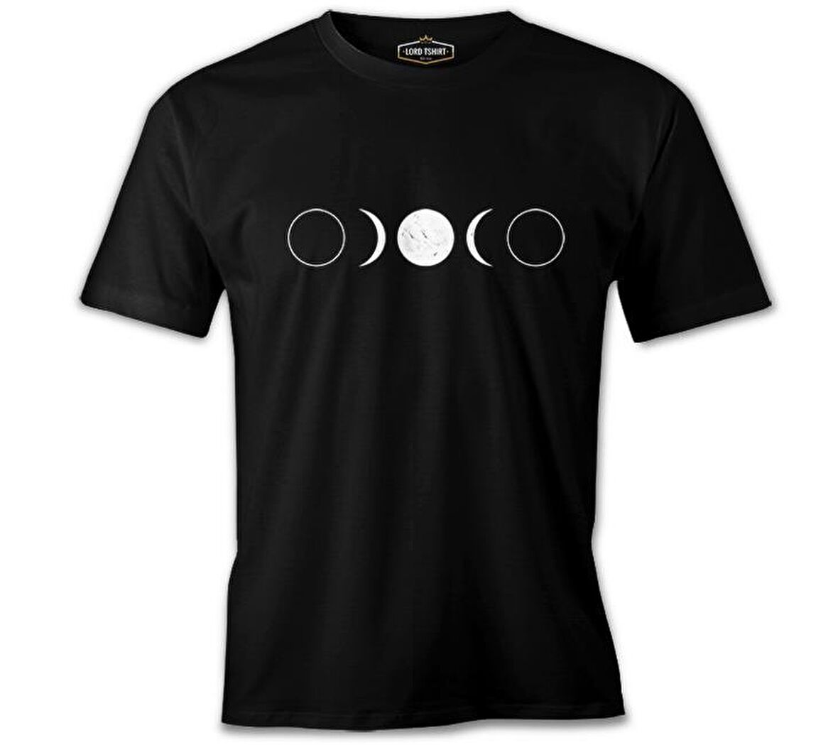 Full Moon Double Half Siyah Erkek Tshirt