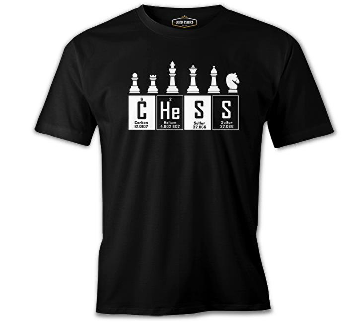 Satranç - Elementler Siyah Erkek Tshirt