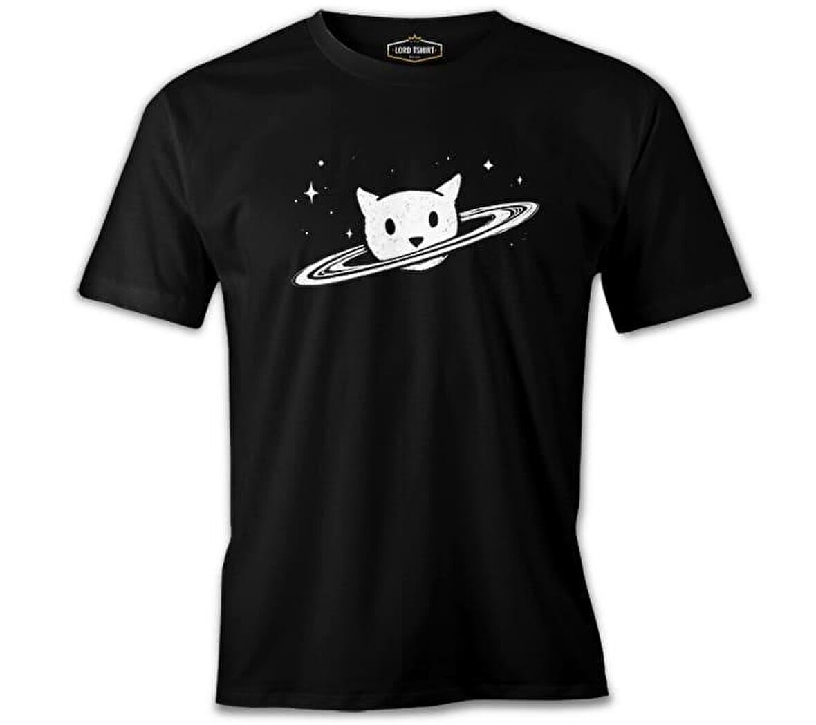 Saturn - Kedi Siyah Erkek Tshirt