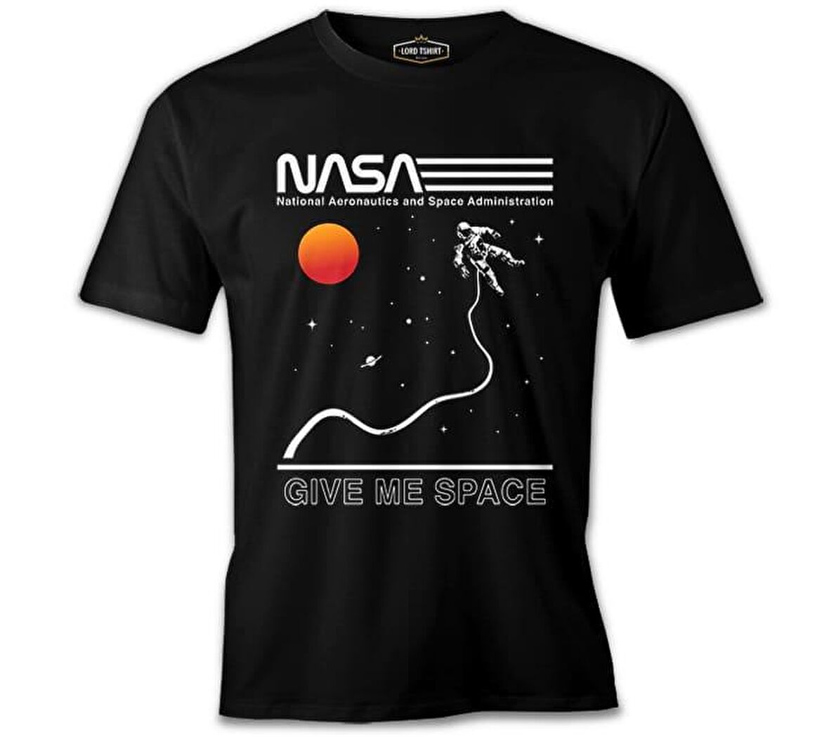 Nasa -Uzay Siyah Erkek Tshirt