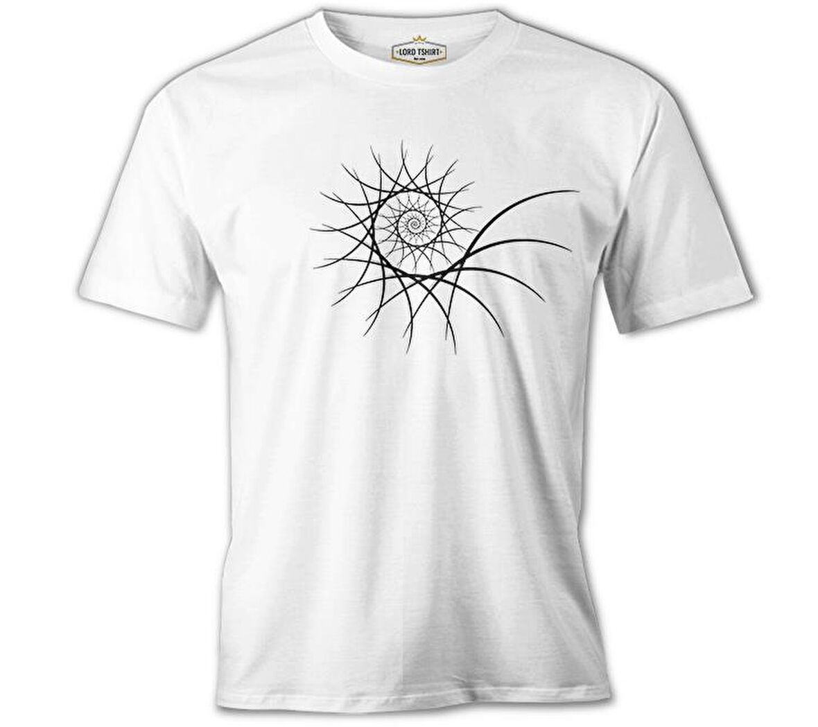 Fractal - Spiral Beyaz Erkek Tshirt