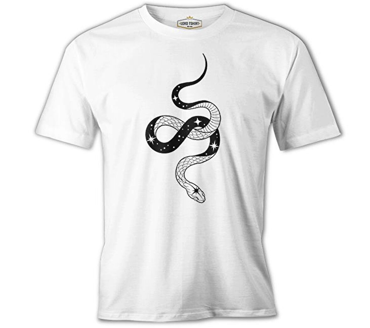 Yılan - Stars Track Beyaz Erkek Tshirt