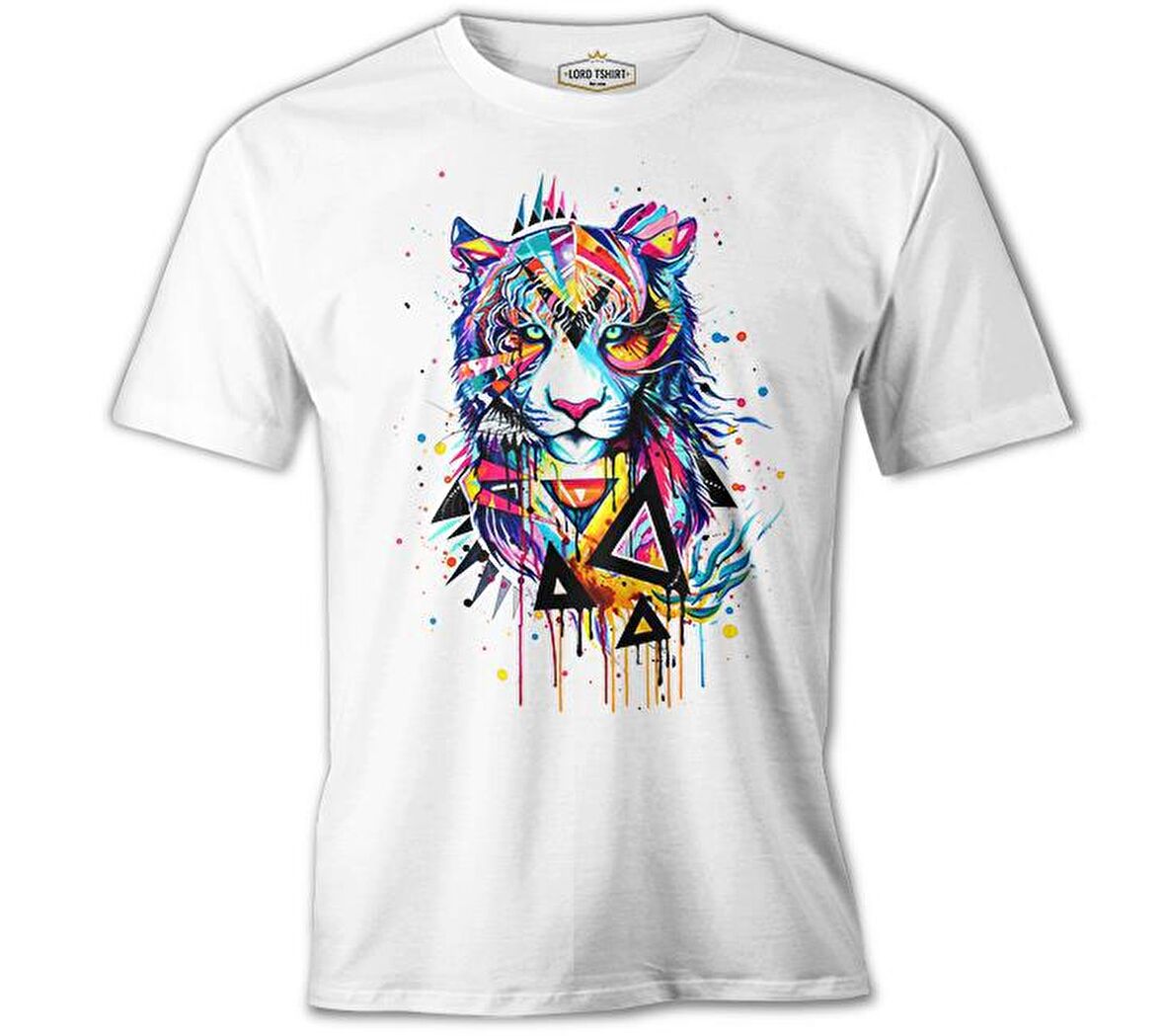 Three Tigers Three Angels - Kaplan Beyaz Erkek Tshirt