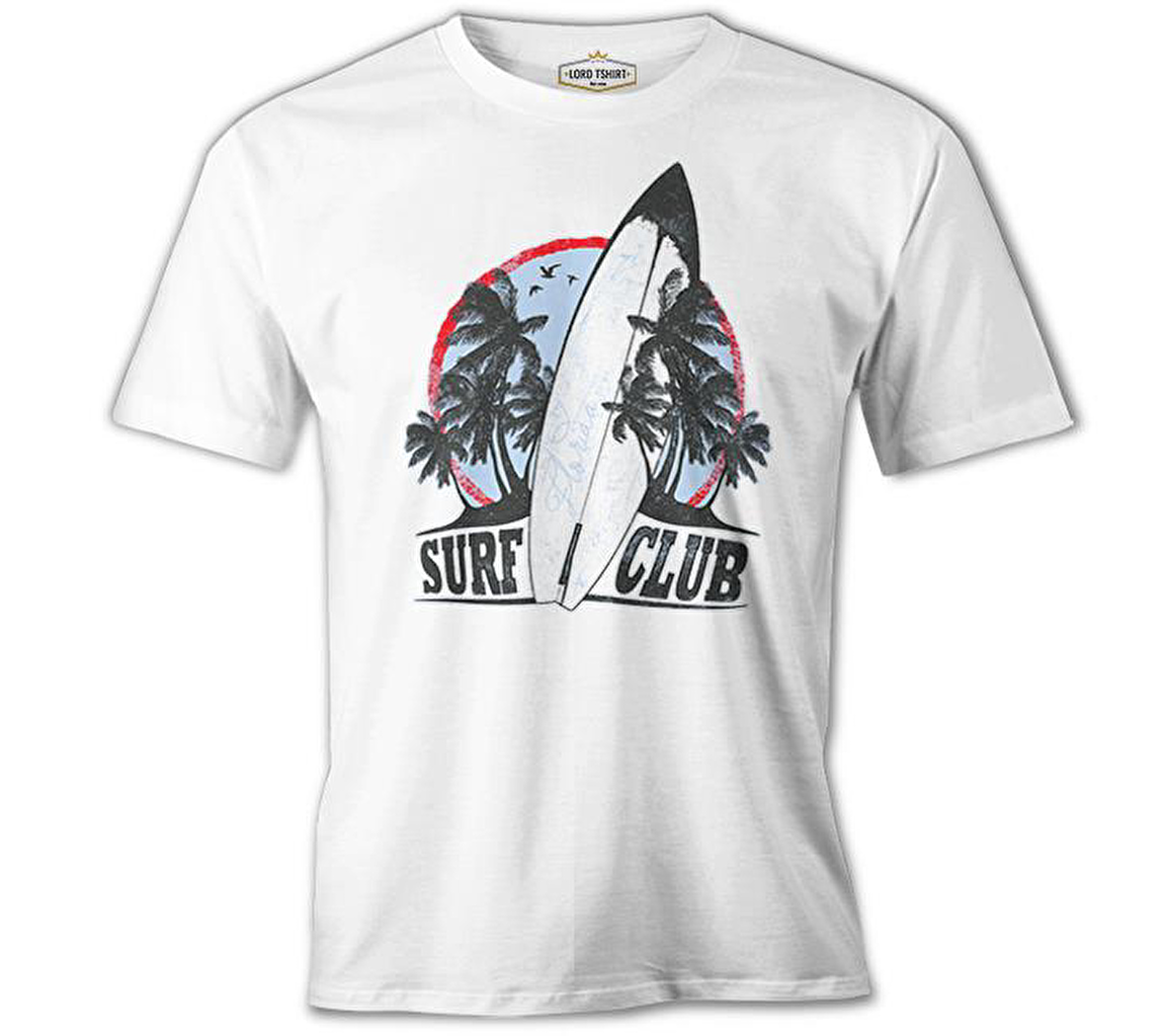 Surf Club - Board Beyaz Erkek Tshirt