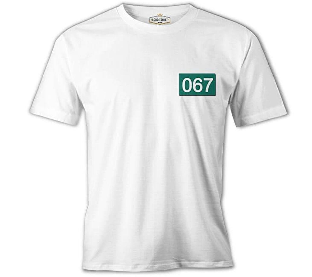 Squid Game - 067 Göğüs Logo Beyaz Erkek Tshirt