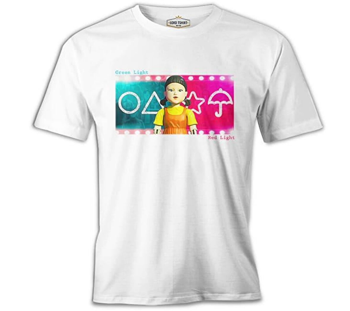 Squid Game - Red Light Green Light Beyaz Erkek Tshirt