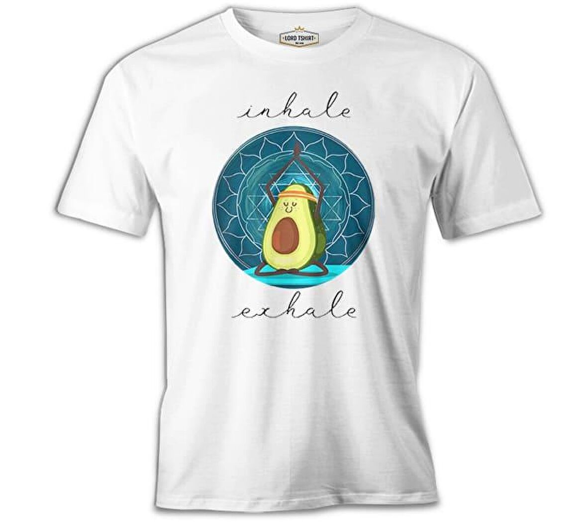 Yoga - Avocado Inhale Beyaz Erkek Tshirt