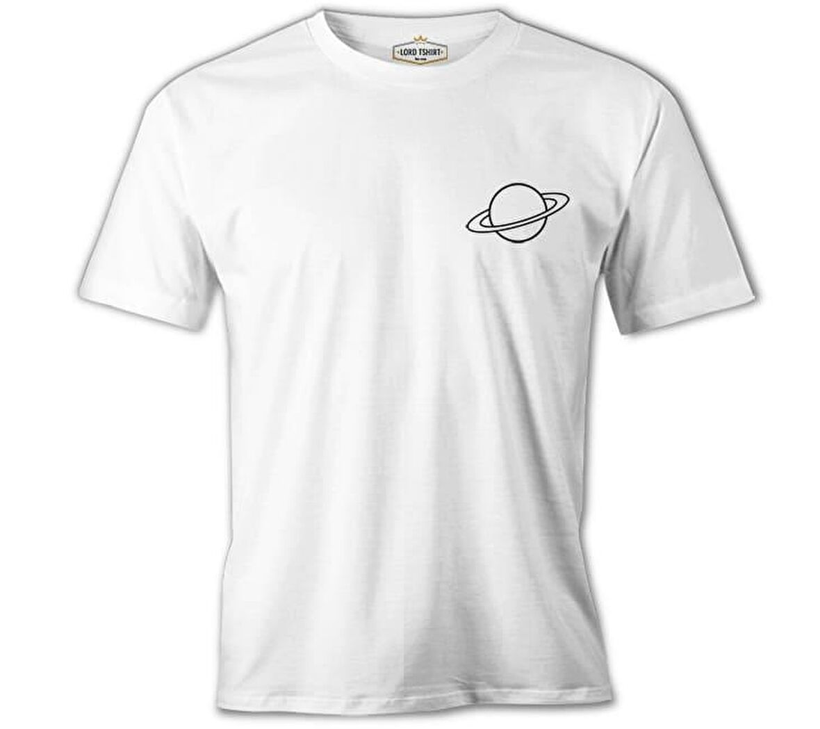 Saturn Logo Beyaz Erkek Tshirt