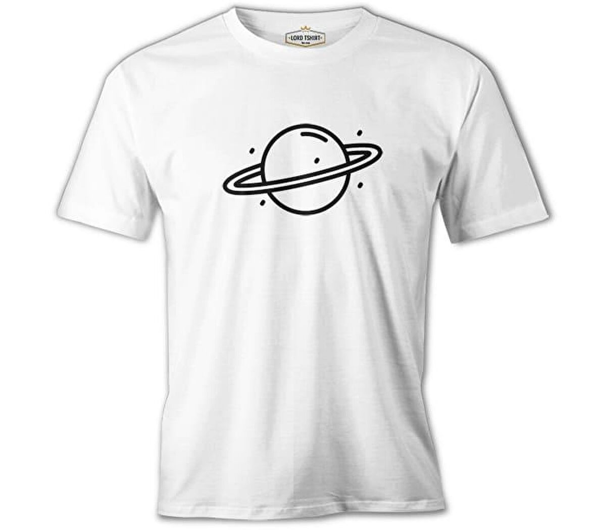 Saturn II Logo Beyaz Erkek Tshirt