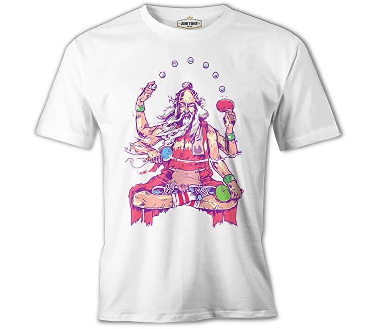 Masa Tenisi - Yoga Ping Pong Beyaz Erkek Tshirt
