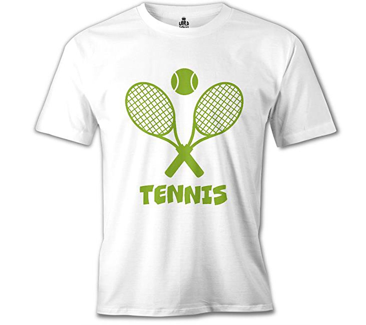 Tenis - Raket Beyaz Erkek Tshirt