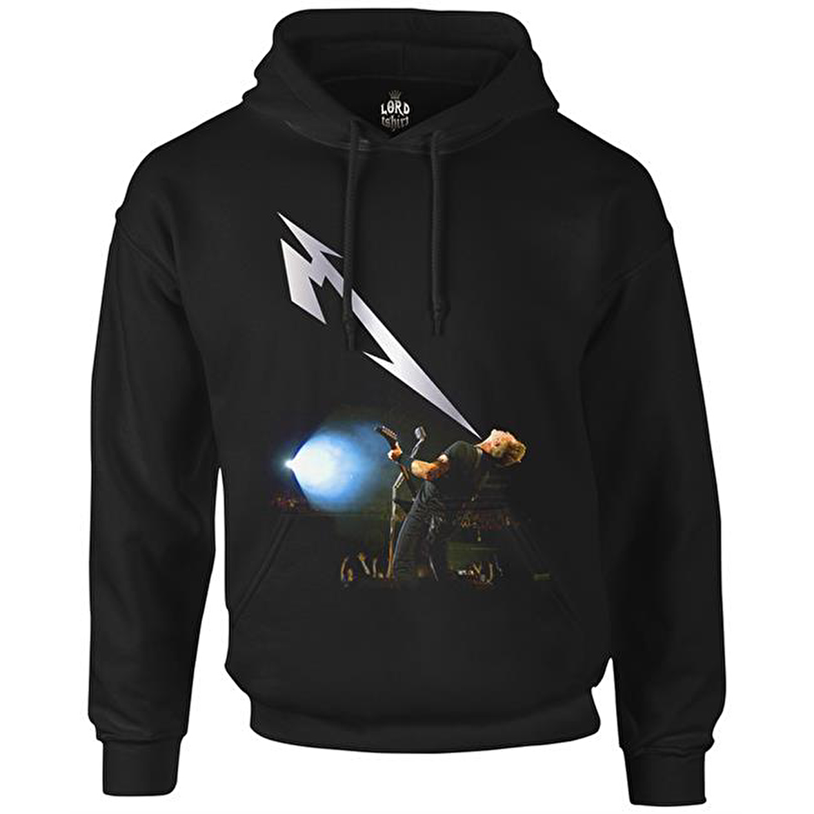 Metallica - James Light Siyah Erkek Fermuarsız Kapşonlu