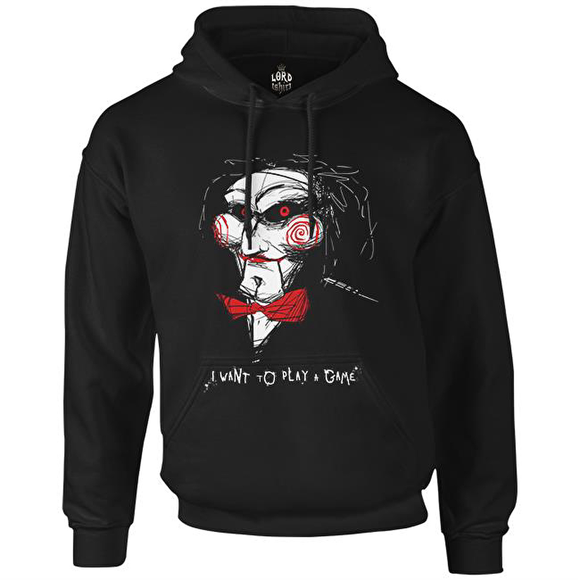 Saw - Testere Oyun Siyah Erkek Fermuarsız Kapşonlu