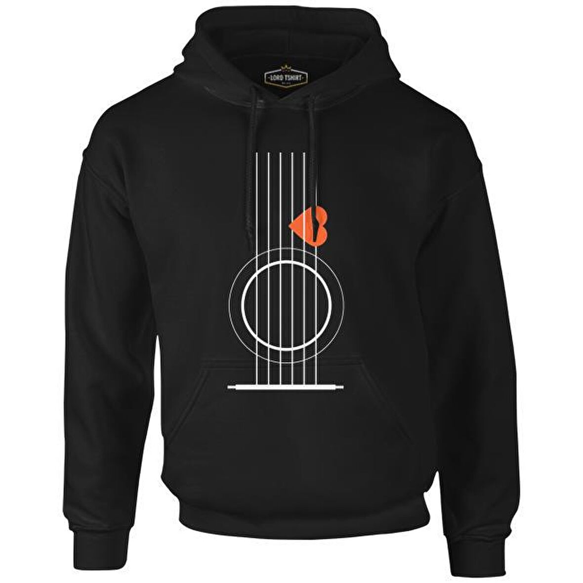 Gitar - Pena Siyah Erkek Fermuarsız Kapşonlu